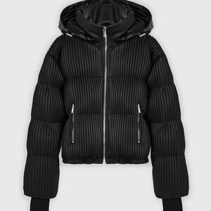 Manière De Voir ribbed vegan leather puffer jacket - SIZE 14